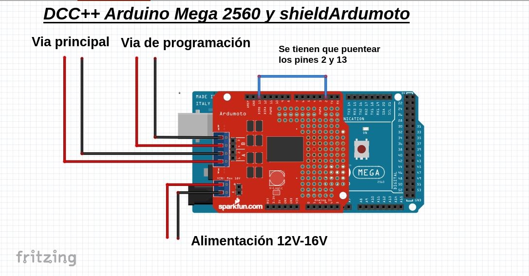 Conexión DCC++ Arduino MEGA módulo bluetooth HC-06